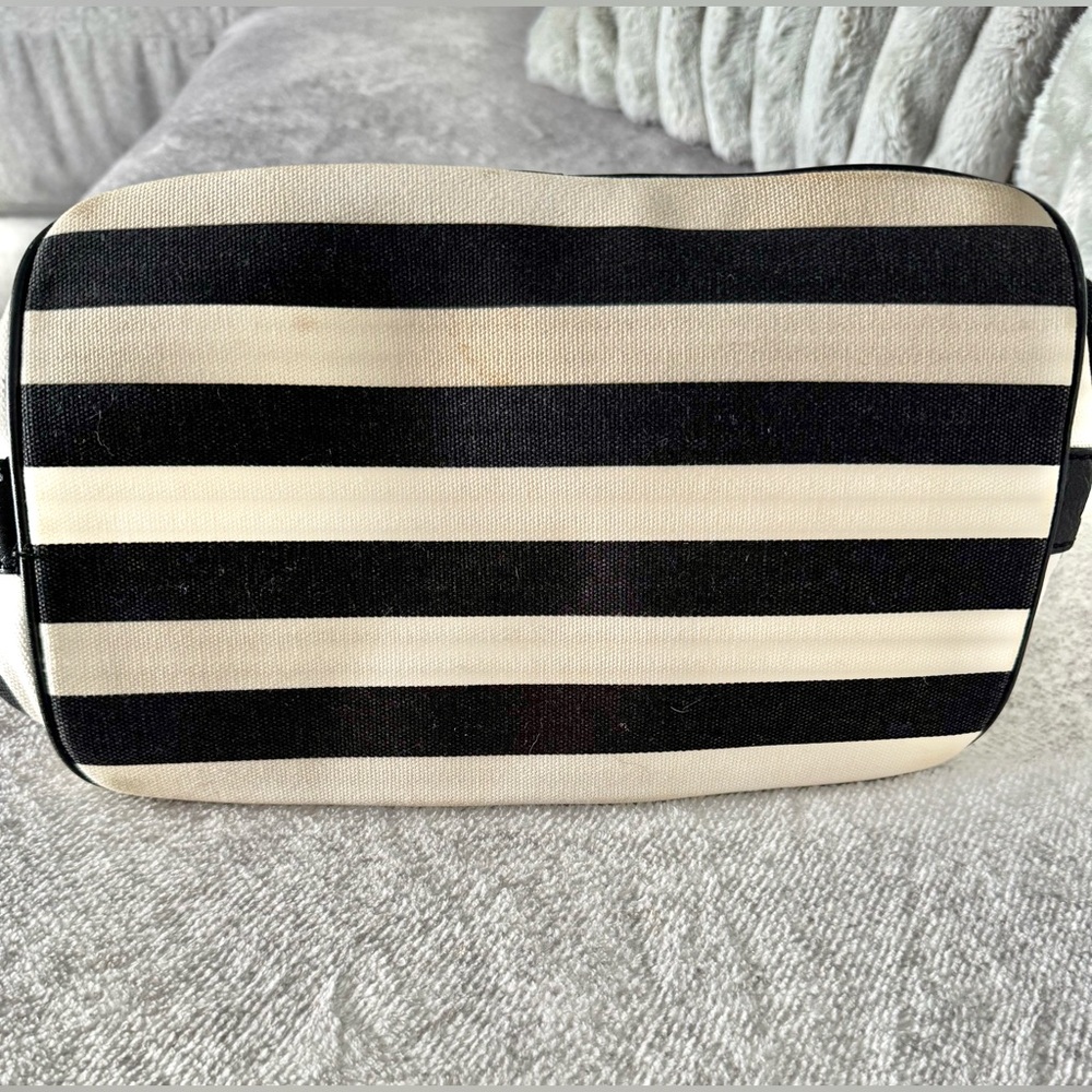 Michael Kors Striped Black and Cream Canvas Tote with Rope Handles - Picture 4 of 11